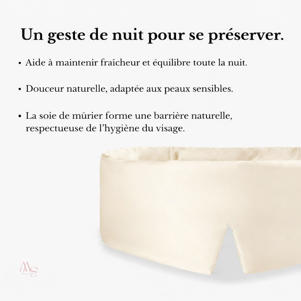Masque de nuit en soie de mûrier