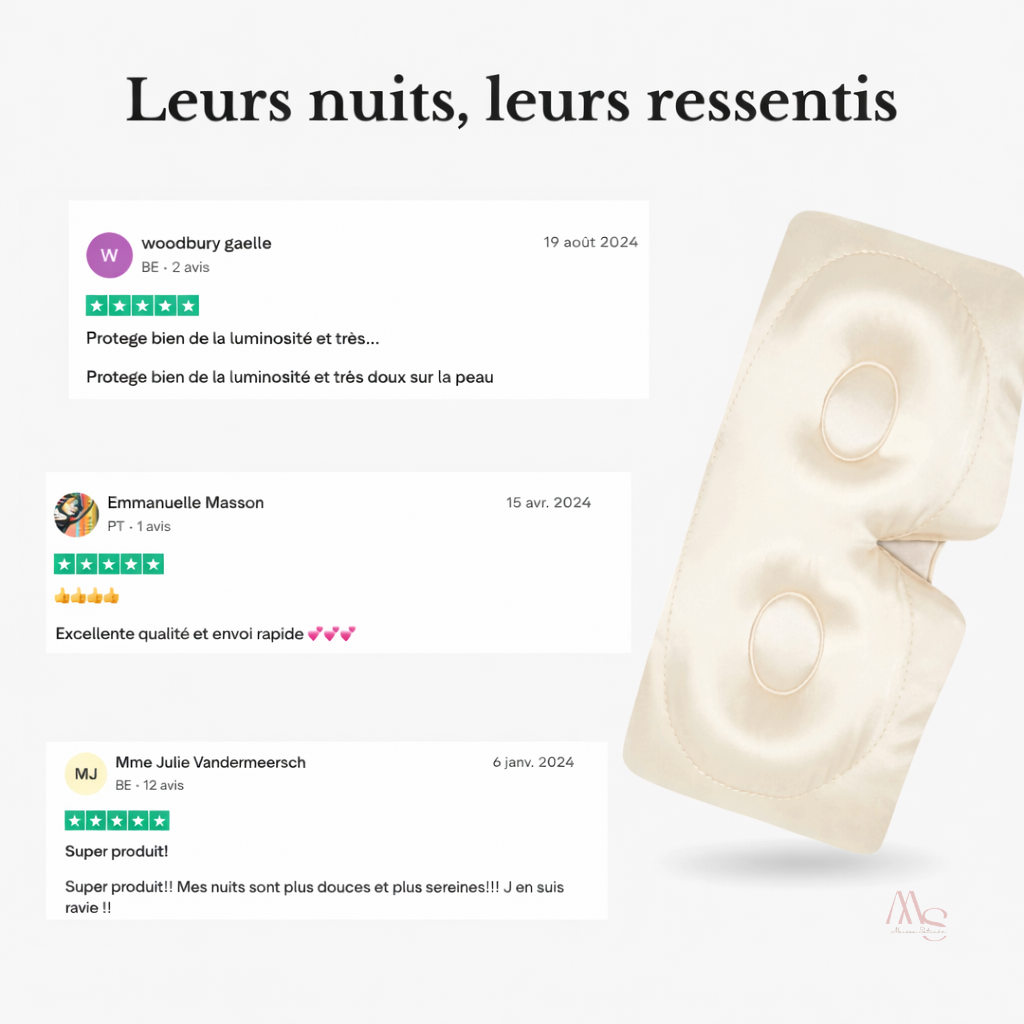 Masque de nuit en soie de mûrier