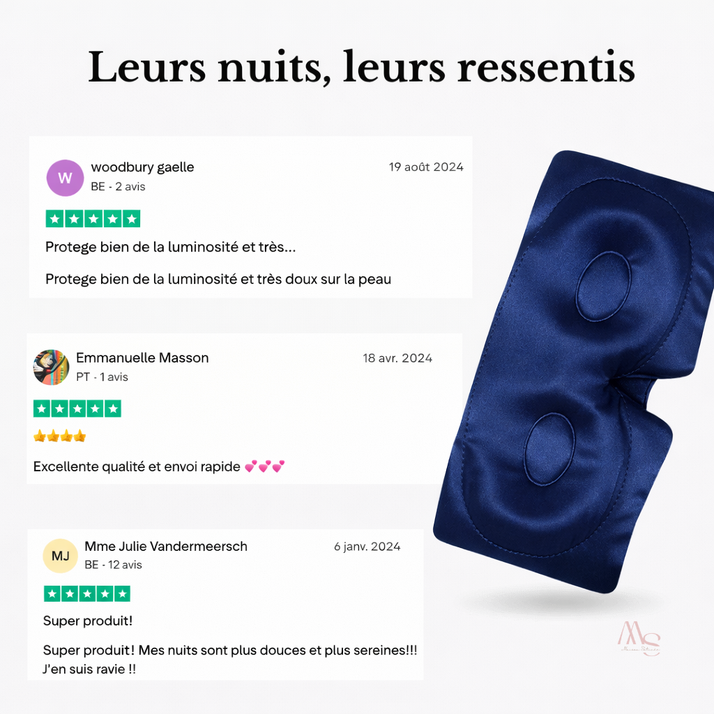 Masque de nuit en soie de mûrier