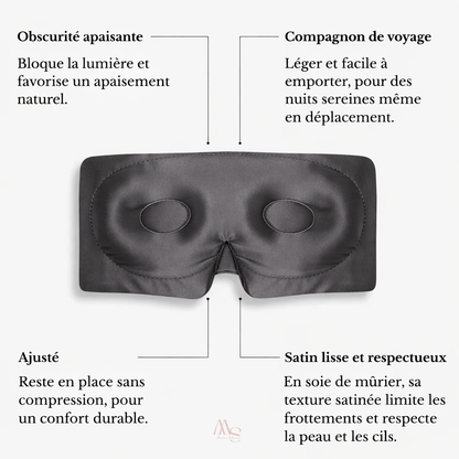 Masque de nuit en soie de mûrier