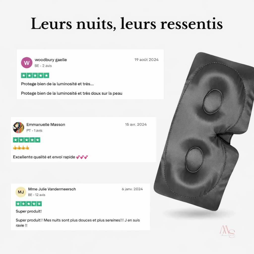 Masque de nuit en soie de mûrier