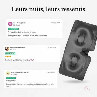 Masque de nuit en soie de mûrier