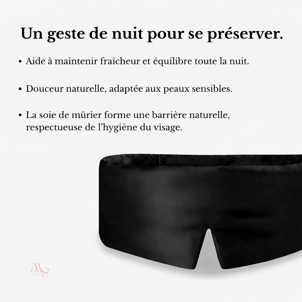 Masque de nuit en soie de mûrier