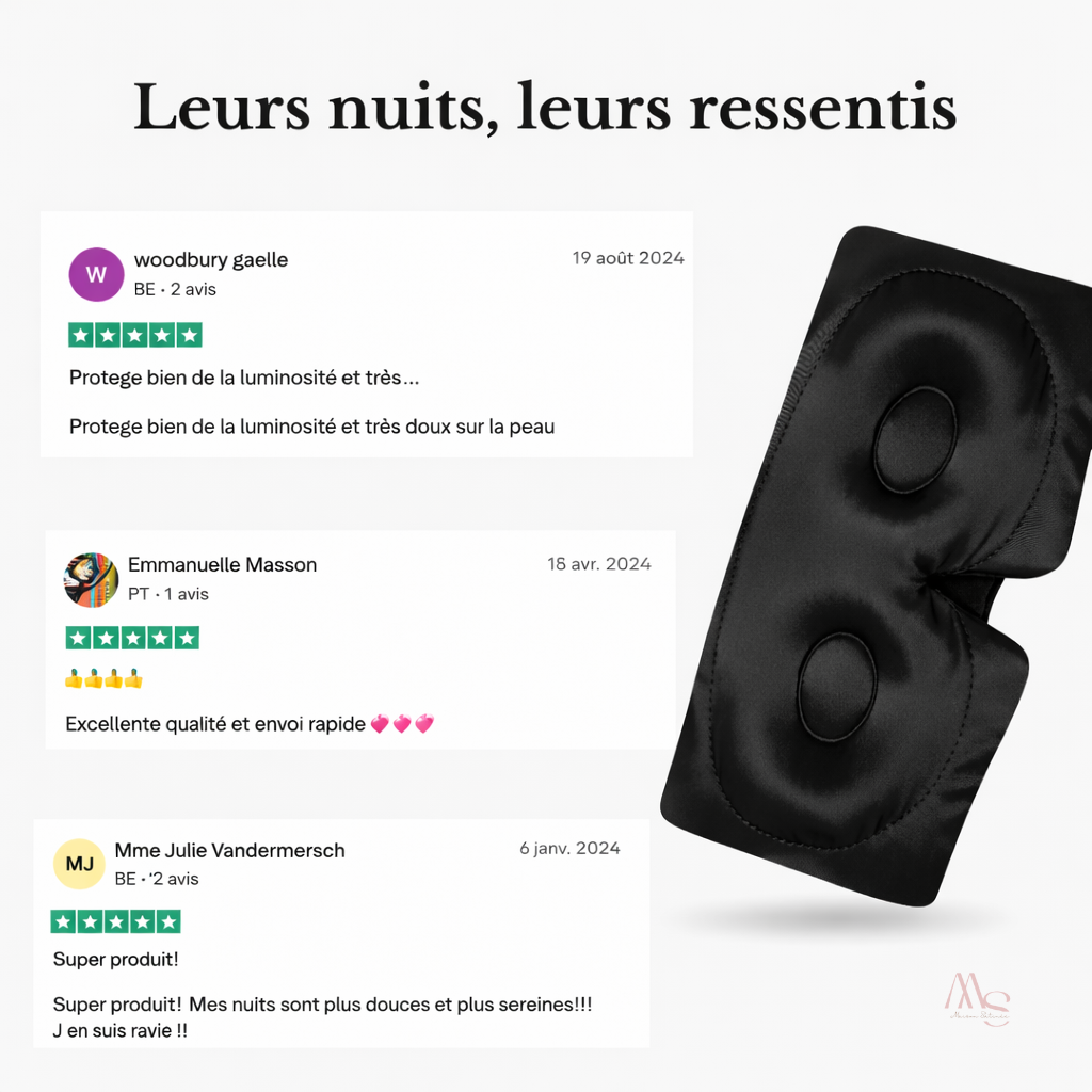 Masque de nuit en soie de mûrier