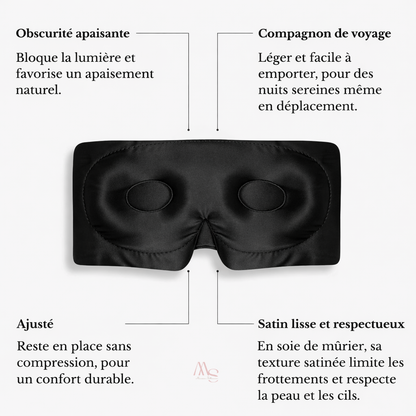 Masque de nuit en soie de mûrier
