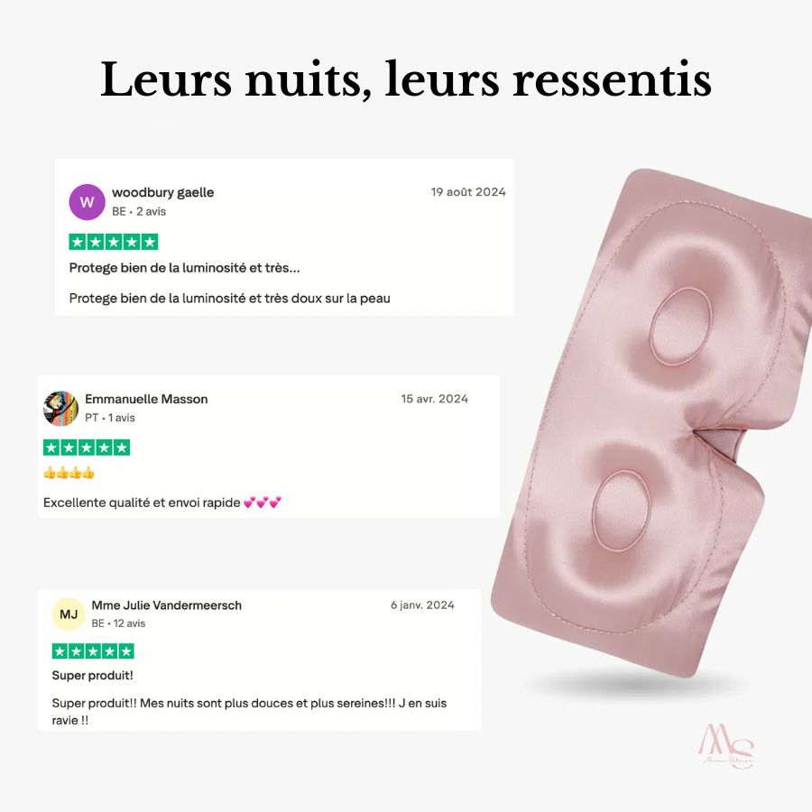 Masque de nuit en soie de mûrier