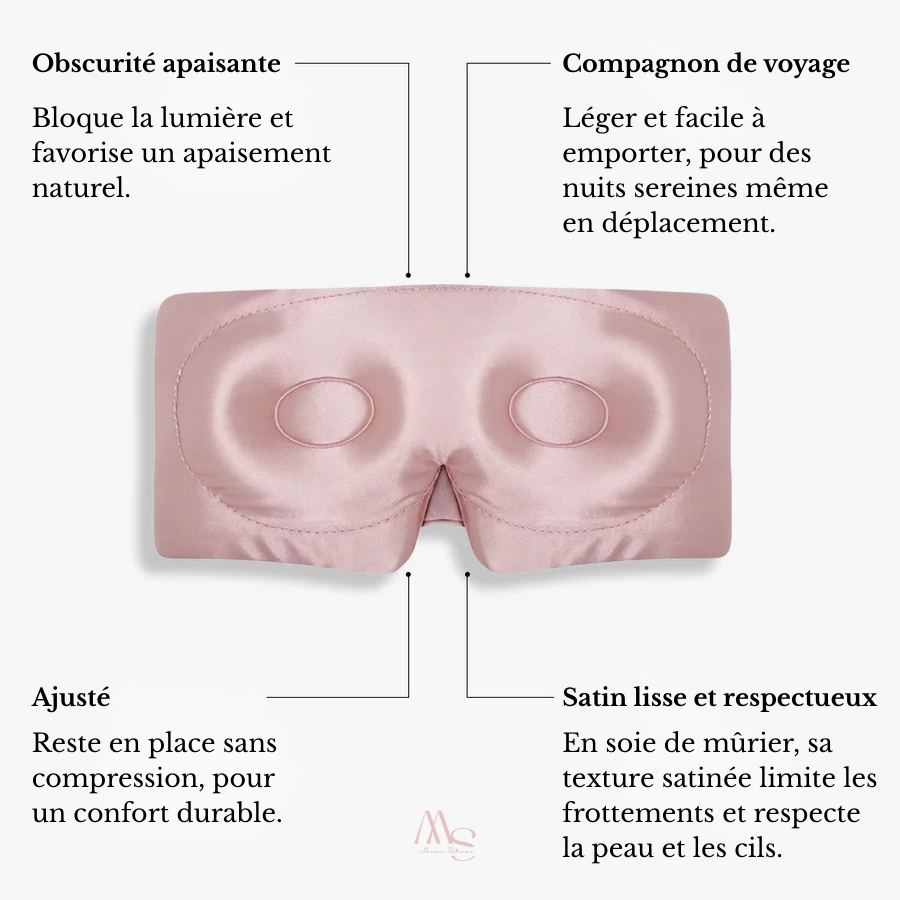 Masque de nuit en soie de mûrier